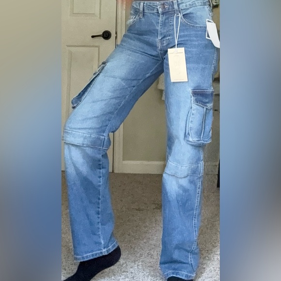 Blue Cargo Jeans - Picture 1 of 10